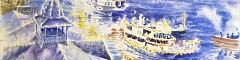 Original nautical art - the 100th anniversary limited edition lithos and prints for the Newport Harbor Christmas Boat Parade.